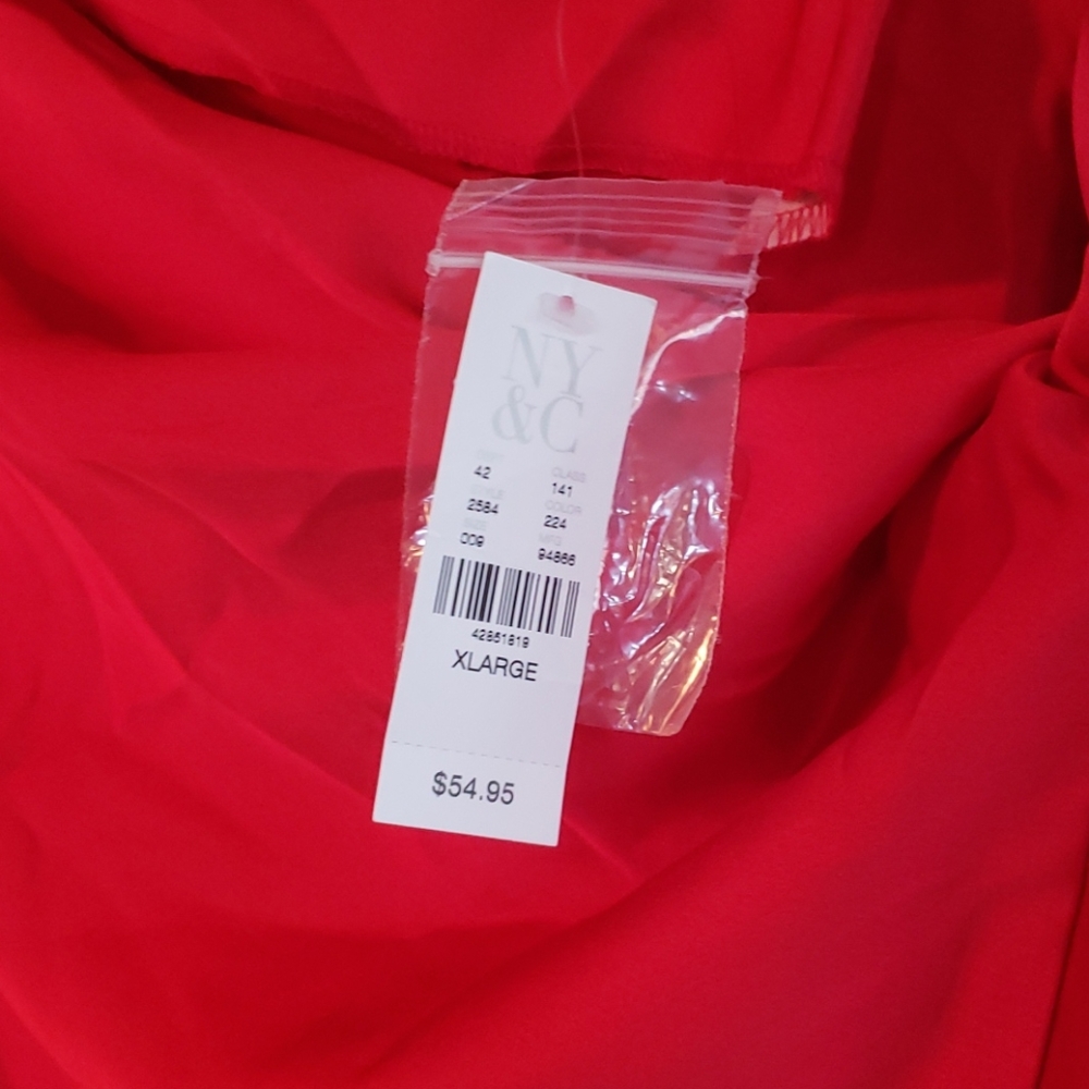 Red satin shirt
